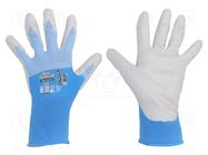 Protective gloves; Size: 9,L; blue/white; nitryl,polyester WONDER GRIP