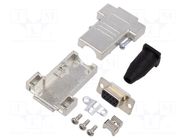 Connector: D-Sub; PIN: 9; plug; female; soldering; for cable; black ENCITECH