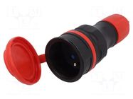 Connector: AC supply; female; socket; 2P+PE; 250VAC; 16A; for cable PLASTROL