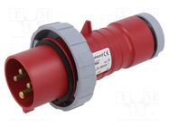 Connector: AC supply 3-phase; plug; male; 16A; 415VAC; IEC 60309 AMPHENOL