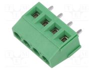 PCB terminal block; angled; 5mm; ways: 4; on PCBs; screw terminal AMPHENOL ANYTEK