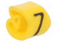 Markers; Marking: 7; 2.5÷5mm; PVC; yellow; -30÷60°C; leaded; PA-1 PARTEX