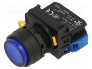Switch: push-button; 22mm; Stabl.pos: 2; NO; blue; LED; IP65; Pos: 2 IDEC