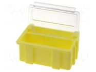 Bin; with flap; ESD; 37x12x15mm; transparent,yellow LICEFA