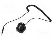 Ground cord; ESD,coiled; black; 1MΩ; 2.4m STATICTEC
