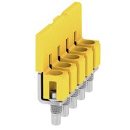 Cross-connector (terminal), when screwed in, Number of poles: 5, Pitch in mm: 6.10, Insulated: Yes, 41 A, yellow Weidmuller