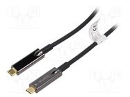 Cable; optical,USB 3.1; USB C plug,both sides; 10m; black DIGITUS
