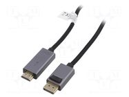Cable; DisplayPort plug,HDMI plug; 1.8m; black; aluminium DIGITUS