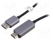 Cable; DisplayPort 1.4,HDMI 2.1; DisplayPort plug,HDMI plug; 1m DIGITUS