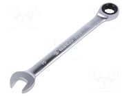Wrench: combination spanner; rattle,with joint; 15mm; L: 199mm KING TONY