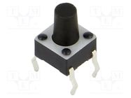 Microswitch TACT; SPST-NO; Pos: 2; 0.05A/24VDC; THT; 1.57N; 4.9mm 