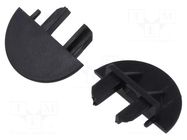 Cap for LED profiles; black; MICRO-NK; with hole KLUŚ