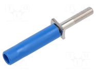 Adapter; 25A; blue; nickel plated; banana 4mm socket STÄUBLI