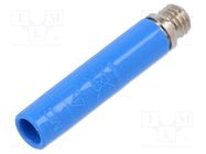 Connector: 4mm banana; socket; 32A; blue; nickel plated; screw STÄUBLI