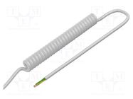 Wire: coiled; 4x0.15mm2; unshielded; PUR; white; 300V; 1m; 4m SIMECH