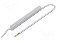 Wire: coiled; 4x0.22mm2; unshielded; PUR; white; 300V; 0.5m; 2m SIMECH