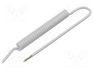 Wire: coiled; 5x0.15mm2; unshielded; PUR; white; 300V; 0.1m; 0.4m SIMECH
