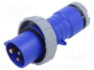 Connector: AC supply 3-phase; plug; male; 16A; 250VAC; IEC 60309 AMPHENOL