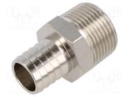 Push-in fitting; connector pipe; nickel plated brass; 18mm PNEUMAT