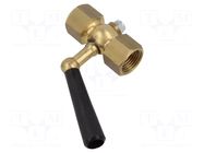 Ball valve; max.16bar; brass; Input thread: G 1/2" internal PNEUMAT
