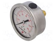 Glycerin manometer; 0÷10bar; 63mm; G 1/4",rear connection PNEUMAT