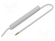 Wire: coiled; 7x0.5mm2; unshielded; PUR; white; 300V; 0.5m; 2m SIMECH