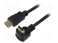 Cable; HDMI 1.4; HDMI plug,HDMI plug 90°; Len: 1.5m; black; 30AWG SAVIO