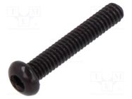 Screw; M2x12; 0.4; Head: button; hex key; HEX 1,3mm; steel; ISO 7380 BOSSARD