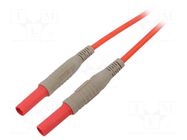 Test lead; banana plug 4mm,both sides; insulated; Len: 2m; red CAL TEST