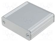 Enclosure: with panel; AKG; X: 55mm; Y: 50mm; Z: 16mm; aluminium; grey FISCHER ELEKTRONIK