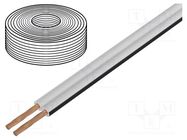Wire: loudspeaker cable; TLYp; 2x1mm2; stranded; Cu; white; PVC SIMECH
