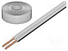Wire: loudspeaker cable; TLYp; 2x1.5mm2; stranded; Cu; white; PVC SIMECH