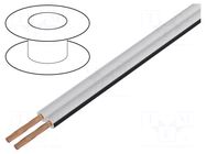 Wire: loudspeaker cable; TLYp; 2x1mm2; stranded; Cu; white; 150VAC SIMECH