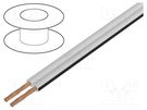 Wire: loudspeaker cable; TLYp; 2x0.5mm2; stranded; Cu; white; PVC SIMECH