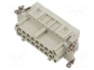 Connector: HDC; contact insert; female; CSE; PIN: 16; 16A; 600V ILME