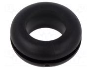 Grommet; Ømount.hole: 12.5mm; Øhole: 9.5mm; black; 0÷80°C; PVC ESSENTRA