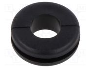 Grommet; Ømount.hole: 9.5mm; Øhole: 6.4mm; black; 0÷80°C; PVC ESSENTRA