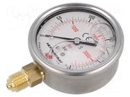 Glycerin manometer; 0÷250bar; 63mm; stainless steel; Class: 1.6 PNEUMAT