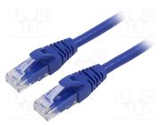 Patch cord; U/UTP; 6; stranded; Cu; PVC; blue; 3m; 26AWG QOLTEC