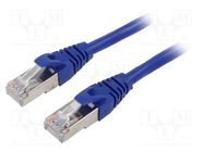 Patch cord; F/UTP; 6; stranded; Cu; PVC; blue; 1m; 26AWG QOLTEC