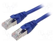 Patch cord; F/UTP; 6; stranded; Cu; PVC; blue; 1.5m; 26AWG QOLTEC