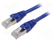 Patch cord; F/UTP; 6; stranded; Cu; PVC; blue; 5m; 26AWG QOLTEC