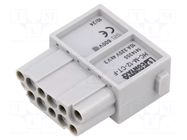 Connector: HDC; module; female; PIN: 12; 10A; 250V; HEAVYCON modular PHOENIX CONTACT