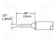 Tip; conical; 1.5mm; 413°C; for soldering station METCAL