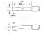 Tip; chisel; 3.8x22mm; 413°C; for soldering station METCAL