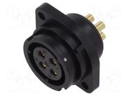 Connector: circular; socket; female; PIN: 4; IP67; SY21; 30A; 500V WEIPU