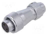 Connector: circular; plug; female; PIN: 2; IP67; WF16; 5÷6.5mm; 15A WEIPU