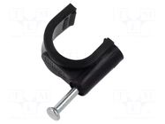 Holder; black; on round cable; 100pcs; with a nail; Ø: 12mm GOOBAY