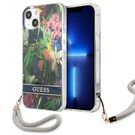 Guess GUHCP13MHFLSB iPhone 13 6.1&quot; blue/blue hardcase Flower Strap, Guess