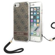 Guess GUOHCI8H4STW iPhone SE 2022 / SE 2020 / 7/ 8 brown/brown hardcase 4G Print Strap, Guess